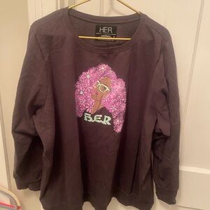 Torrid HER Graphic Sweatshirt with Pink Floral Design 4X